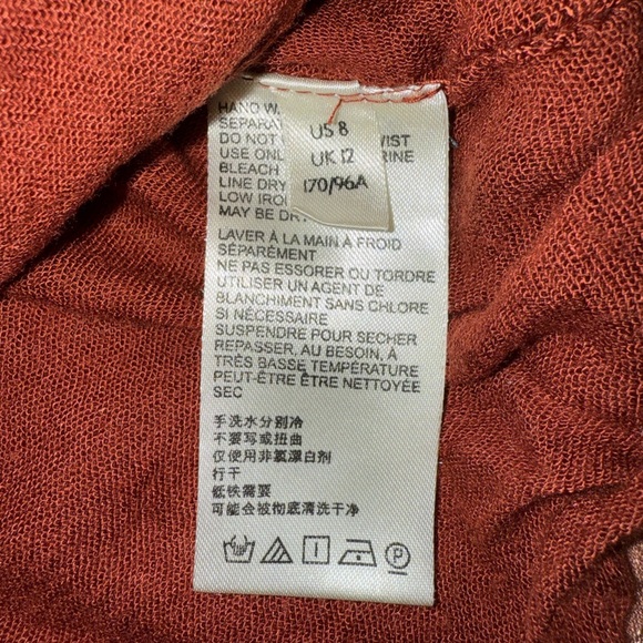 Free People Vivienne Velvet Cinched Mini Skirt Sz 8 in Rust Excellent Condition - Picture 4 of 5